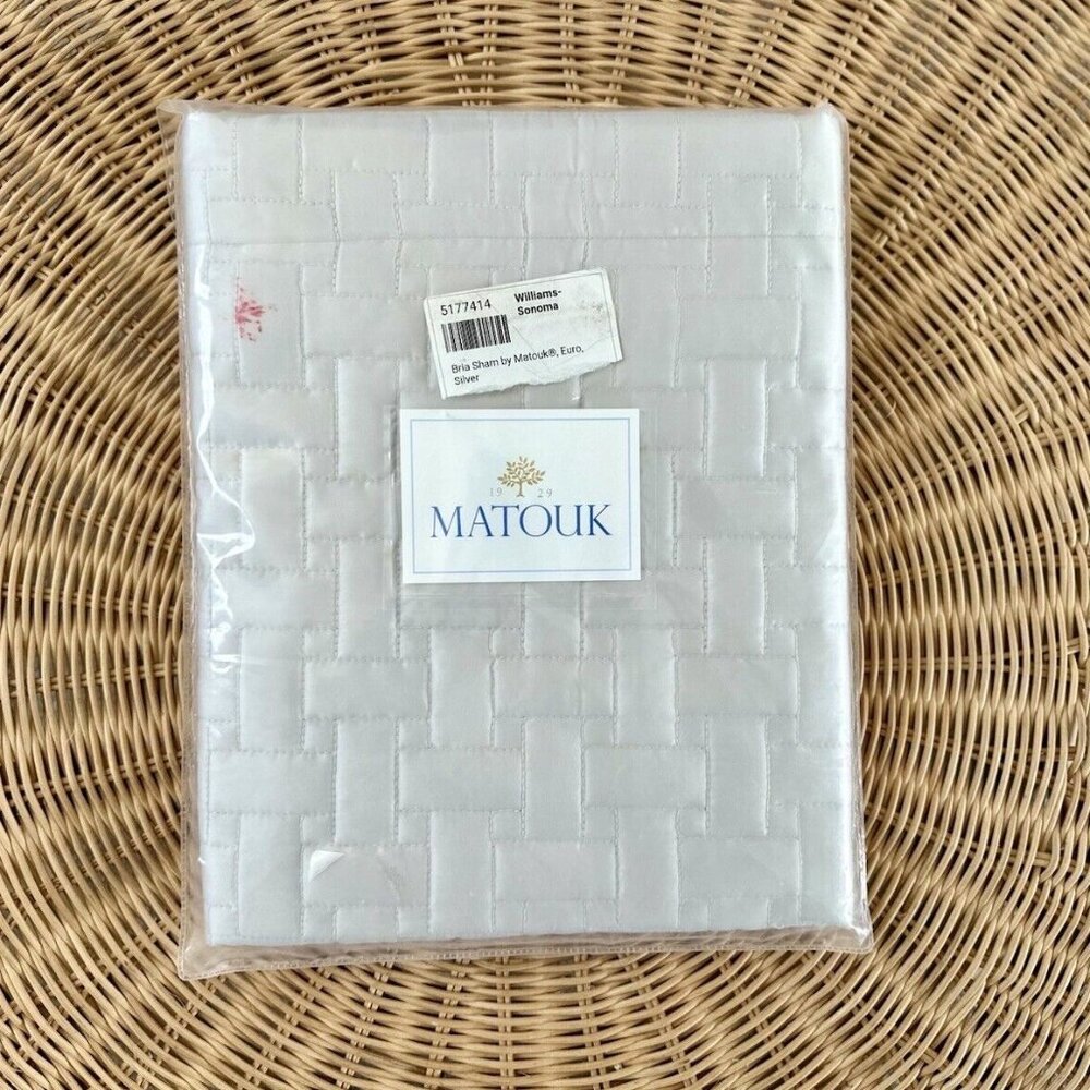 NEW Matouk x Williams Sonoma Bria Euro Sham-Silver
